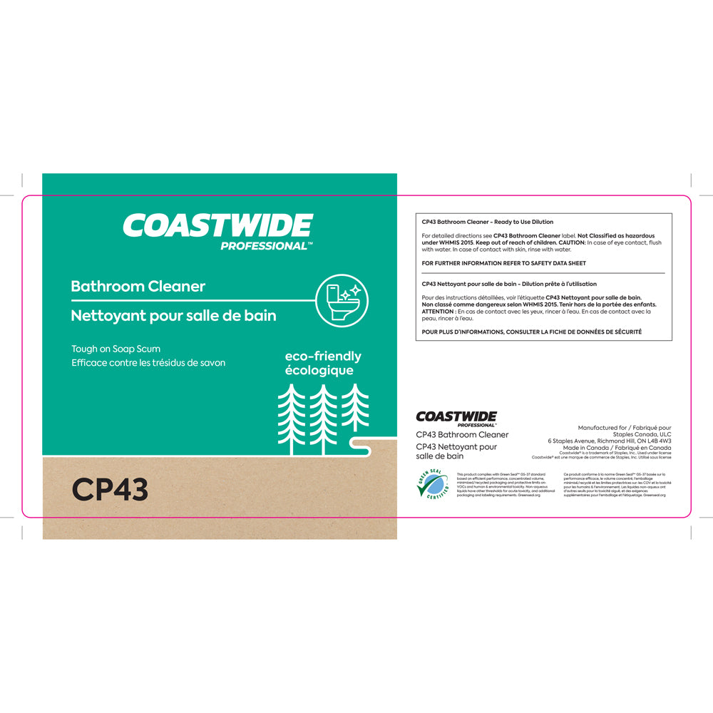 Coastwide Professional CP43 Washroom Care Bathroom Cleaner Secondary Label