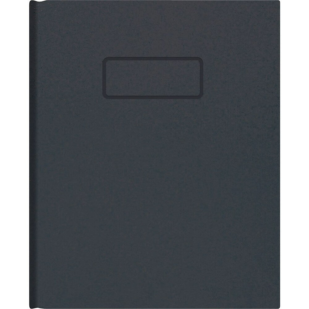 Blueline Quad-Ruled Hardcover Notebook, 9-1/4" x 7-1/4", Black, 192 Pages