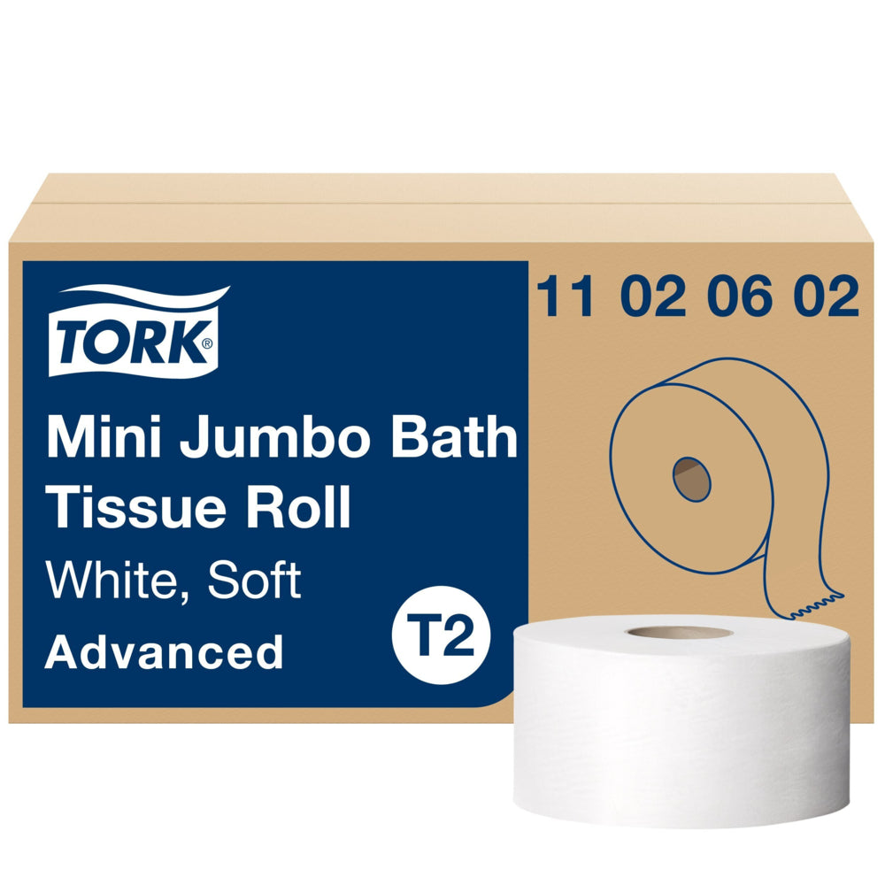 Papier toilette Tork Advanced Soft Mini Jumbo 2 plis - Paquet de 12
