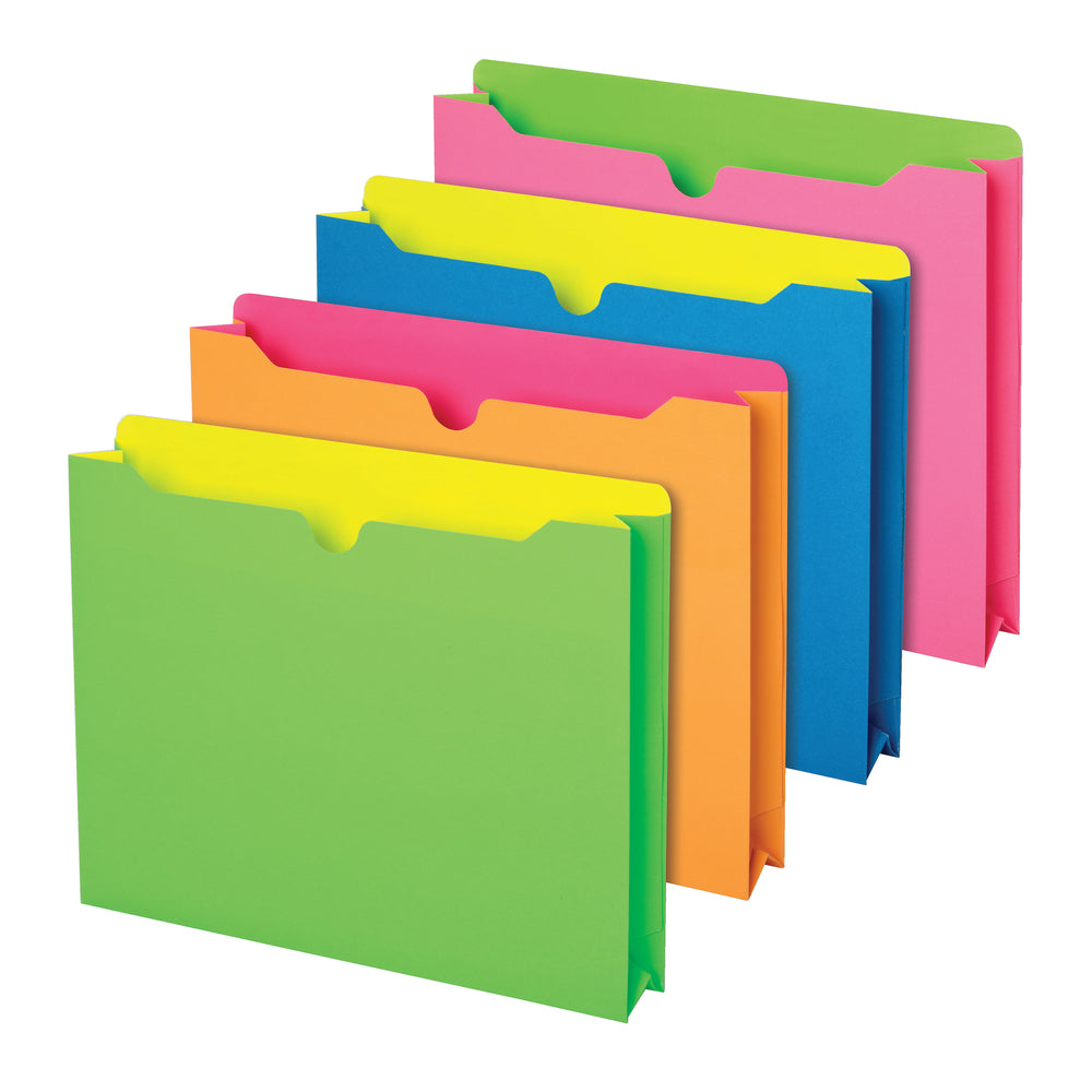 Pendaflex Pendaflex Glow Twisted File Jackets - Letter Size - Assorted Colours - 10 Pack