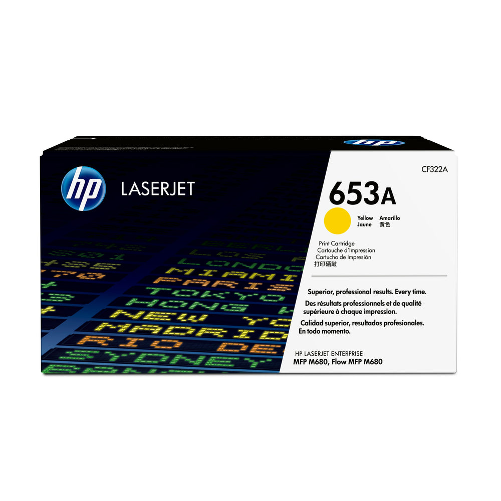 Cartouche de toner HP 653A jaune d'origine LaserJet (CF322A)