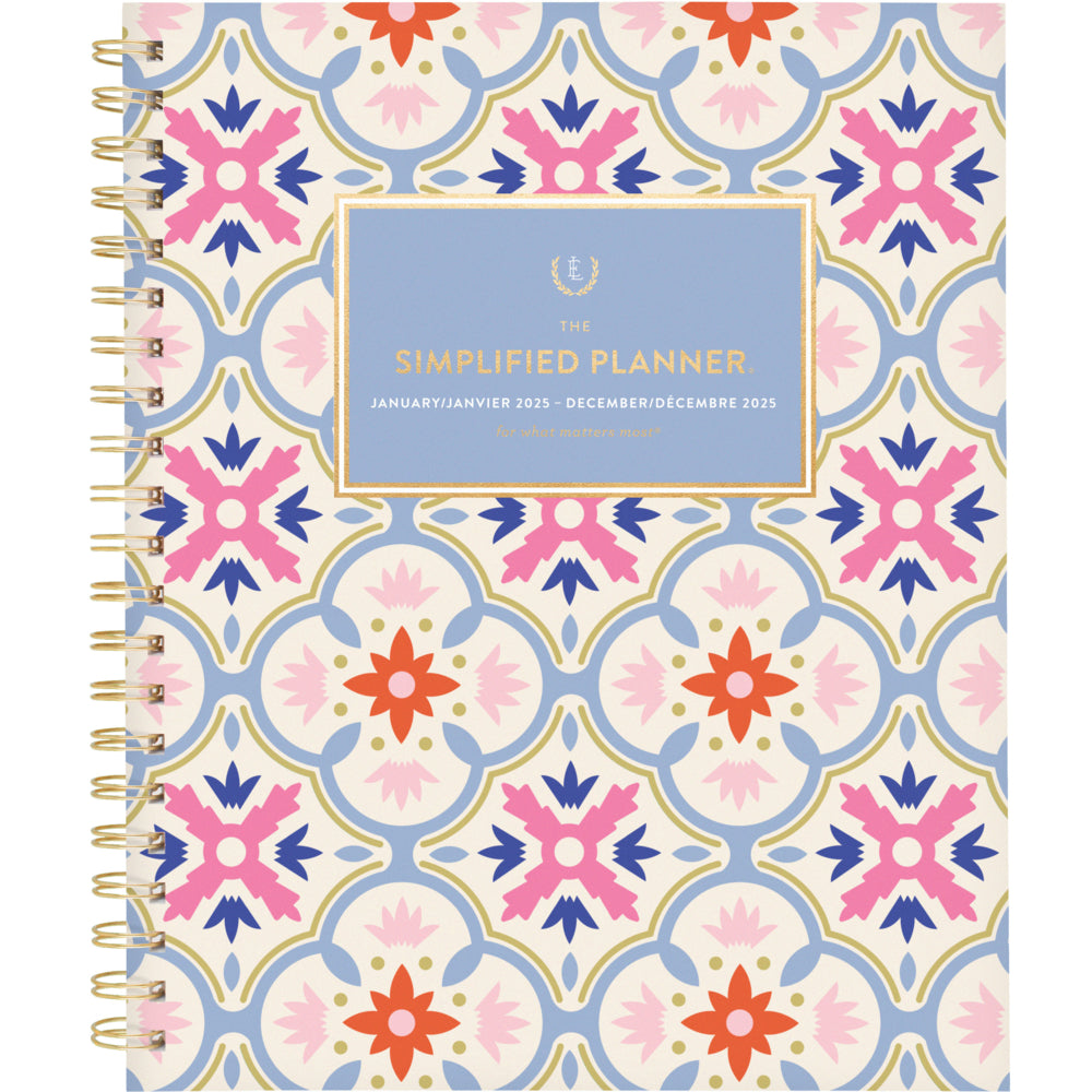 Agenda hebdomadaire/mensuel Emily Ley Tile 2025 AT-A-GLANCE - 11" H x 8-3/8" L - Multicolore - Bilingue