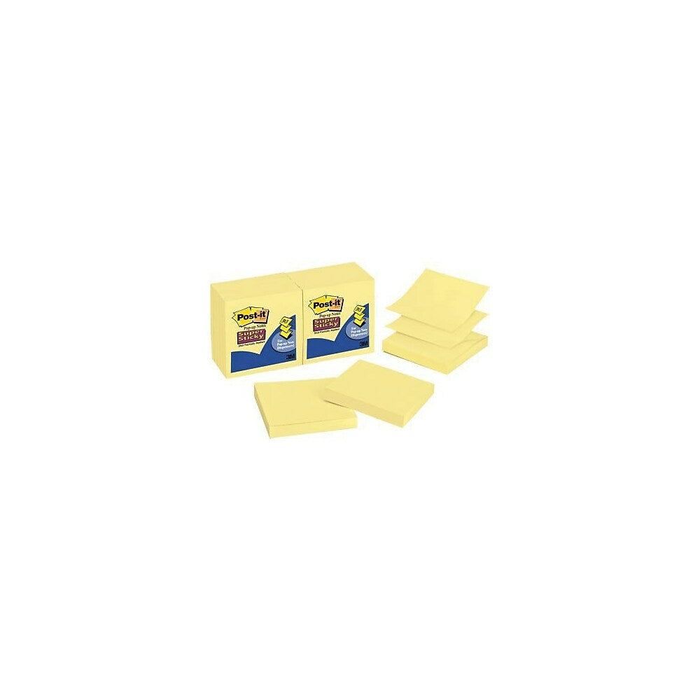 Post-it Super Sticky Pop Up Notes - 3" x 3" - Canary Yellow - 540 sheets - 6 Pack