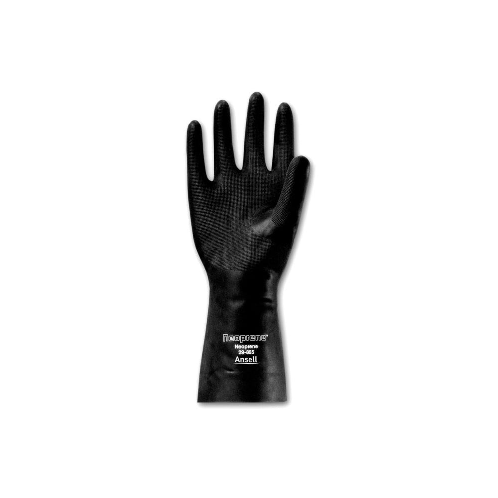 ANSELL Chemical Resistant Gloves 29-865 Latex Free, Silicone Free, Medium Duty Size 10 17 mil Black