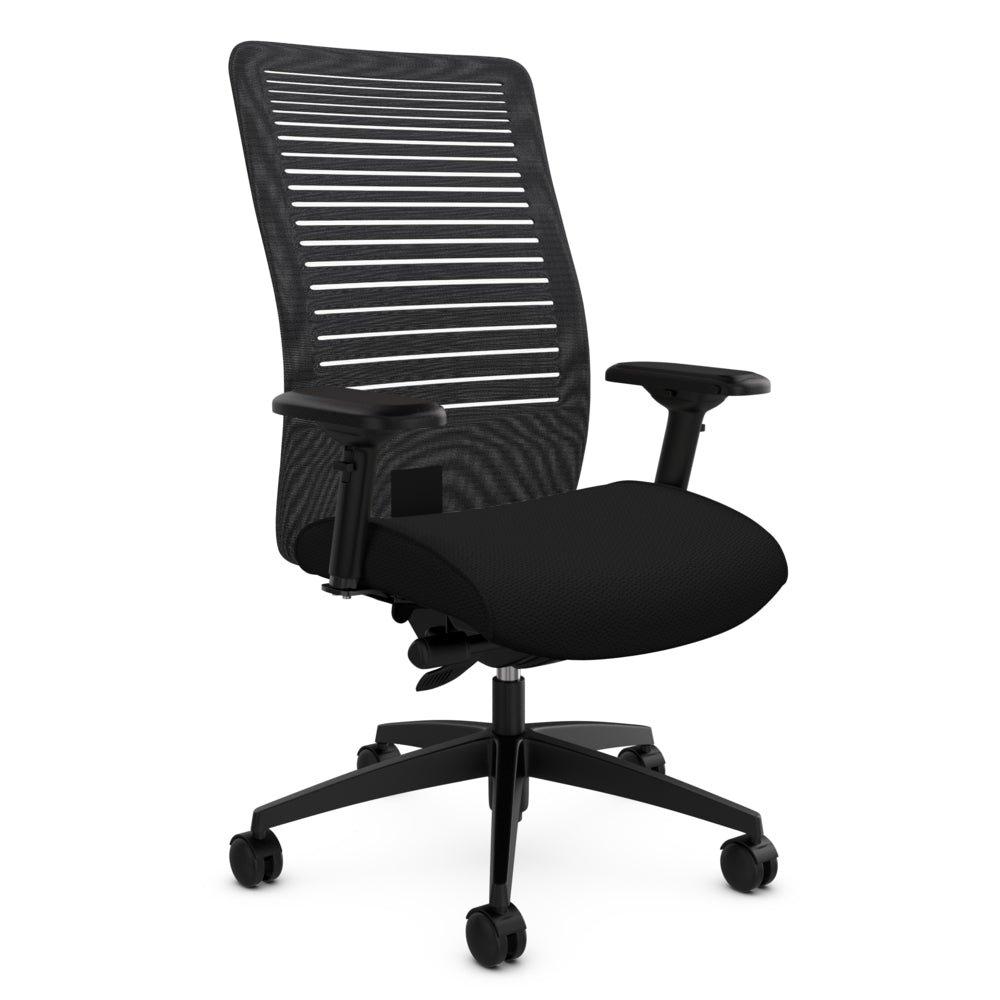 Global - Loover Synchro-Tilter Chair with Mesh Back - Black