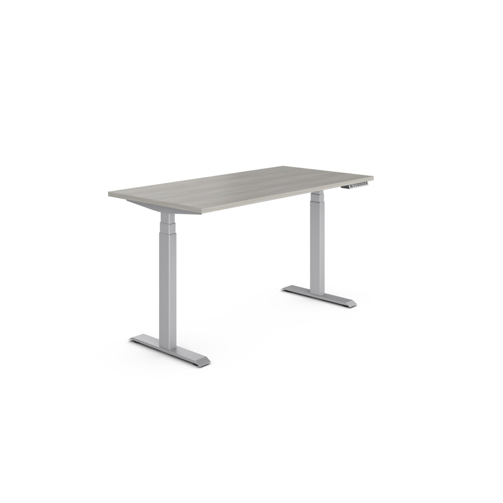 Offices to Go Newland Height Adjustable Desk - 60" x 30" - Light Grey