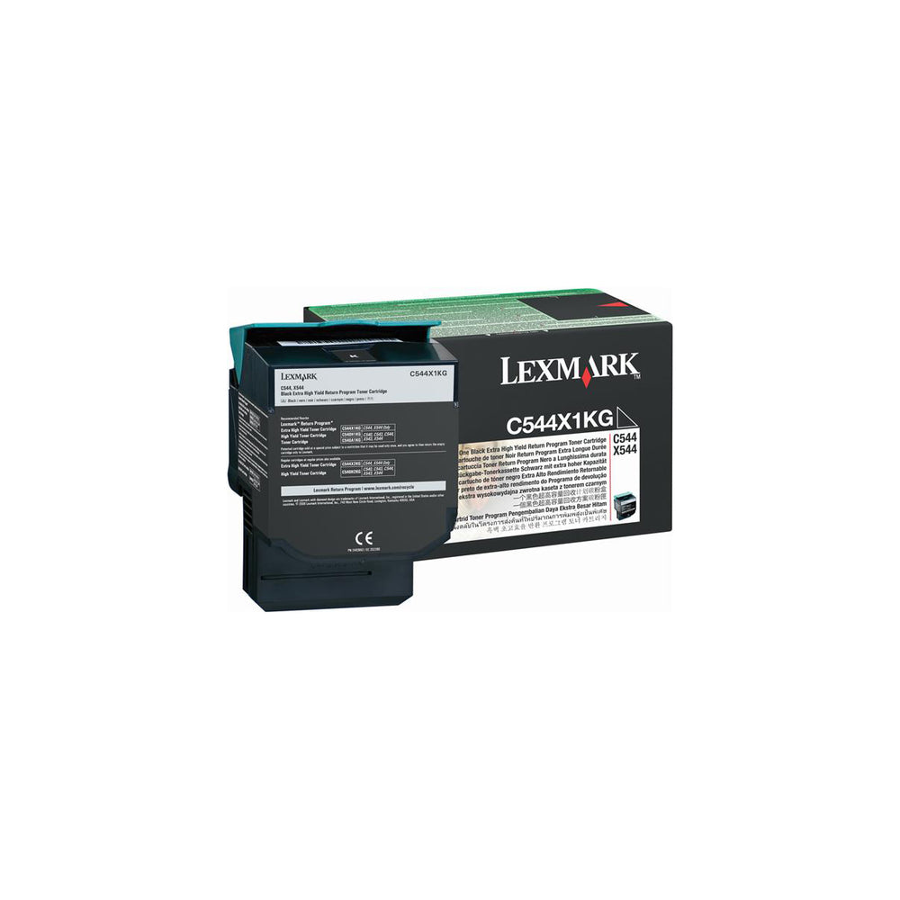 Lexmark Toner Cartridge, Returnable, C544X1KG, 6000 Page Yield, Black