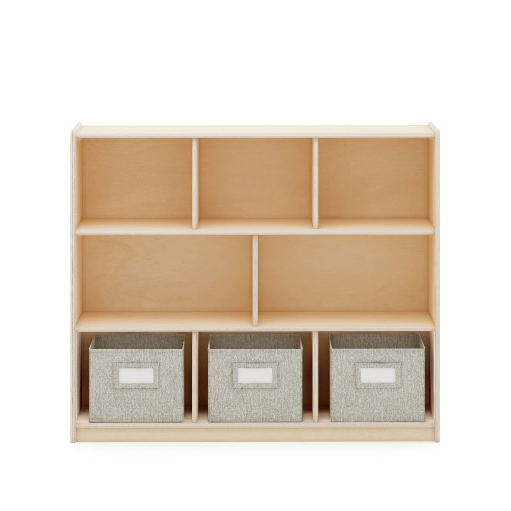 Guidecraft EdQ Essentials 36" 3-Shelf 8-Compartment Storage - Natural