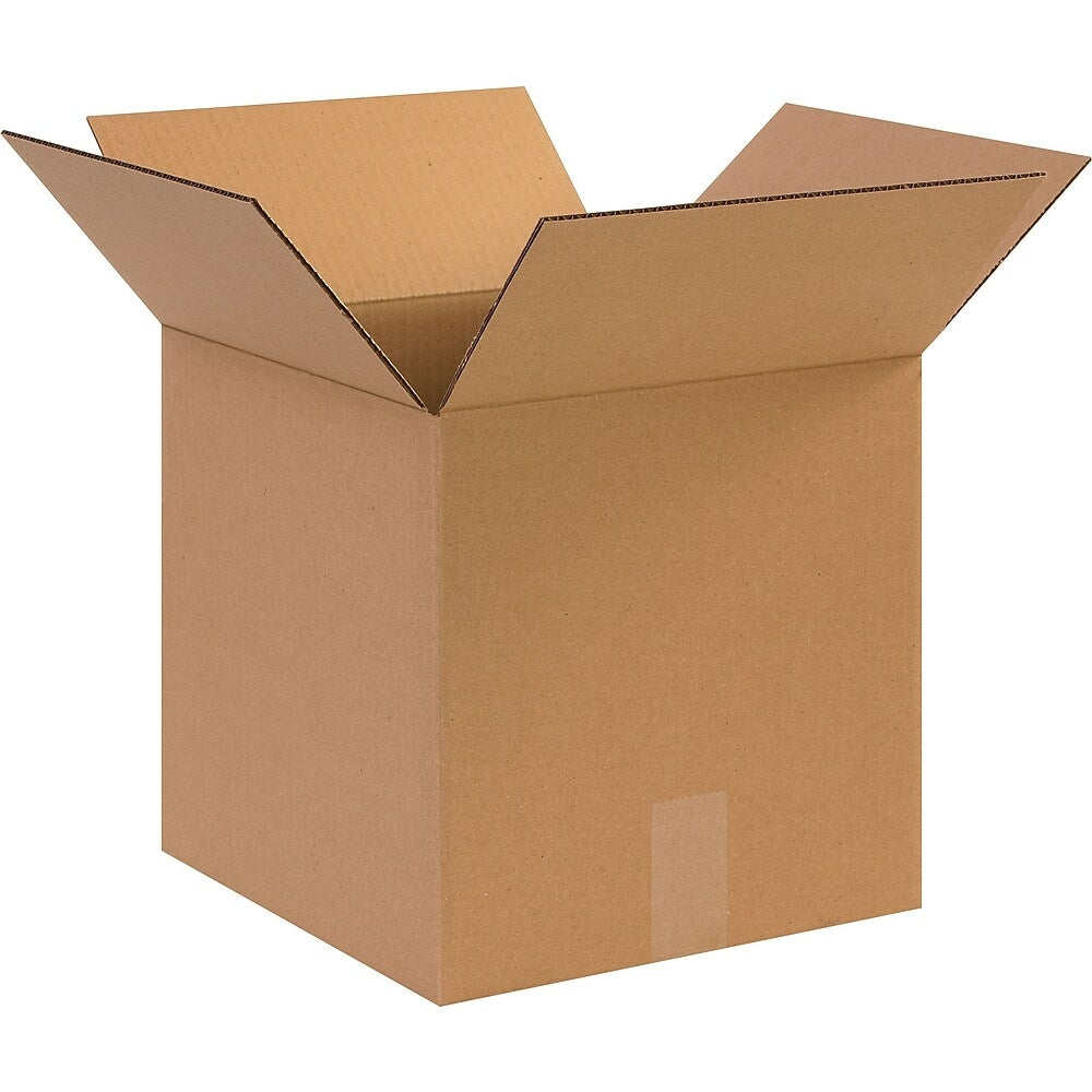 Staples Corrugated Shipping Box - 12" L x 12" W x 12" H - Kraft - 25 Pack