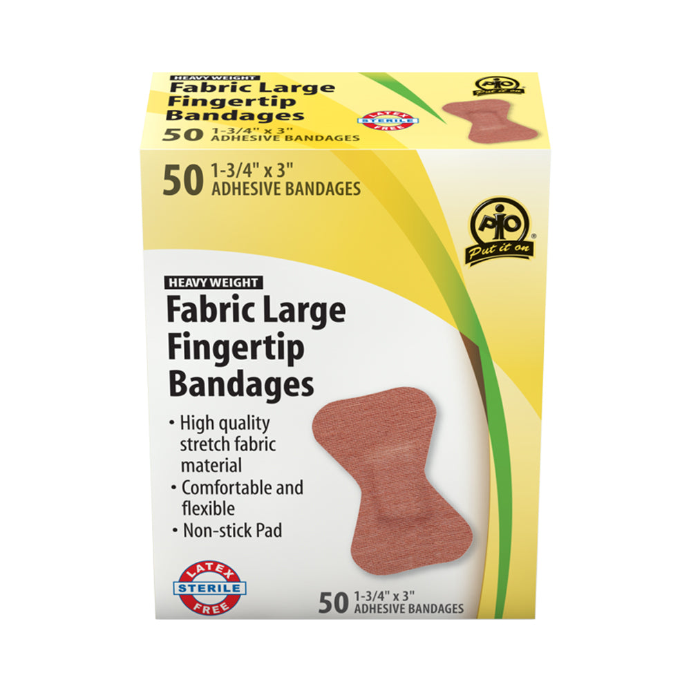 Pansements en tissu Wasip pour les doigts - Grand - 7,5 cm l x 4,5 cm L - Paquet de 50