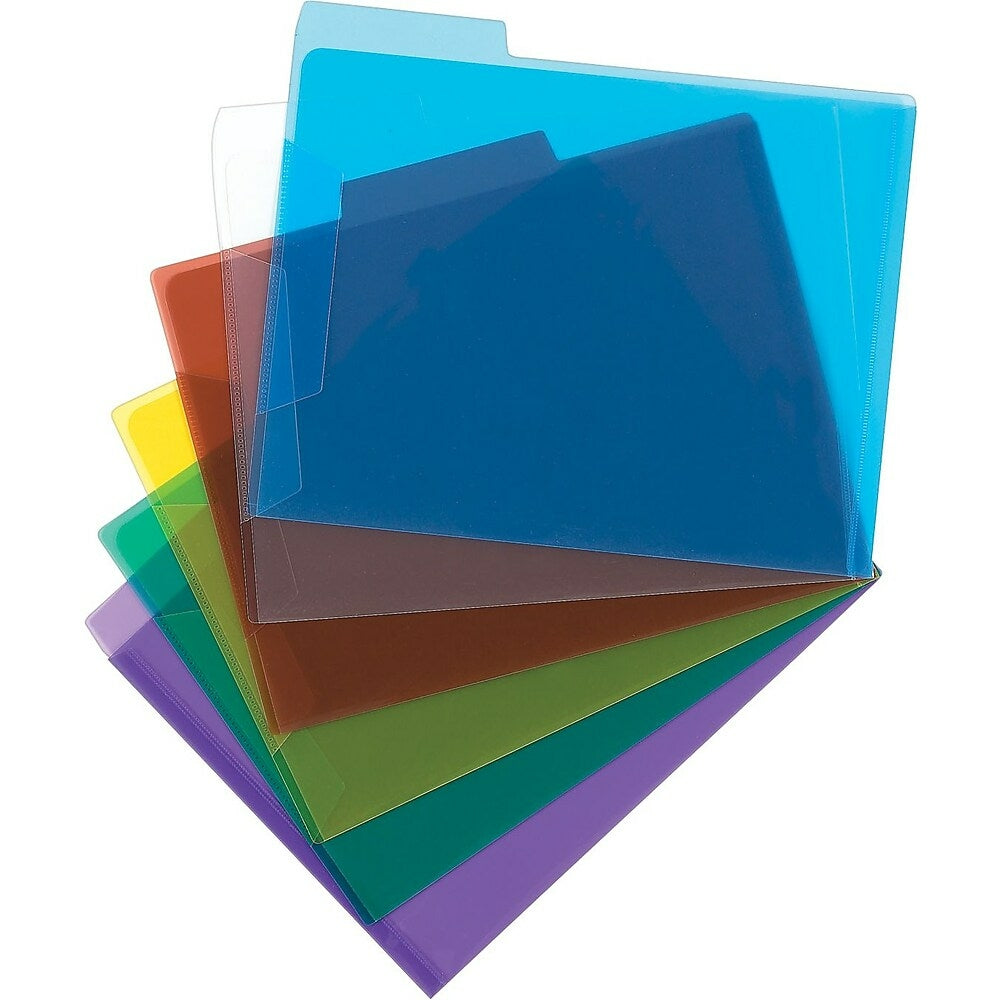Chemises transparentes Staples Poly - Format lettre - 8-1/2" x 11" - Couleurs assorties