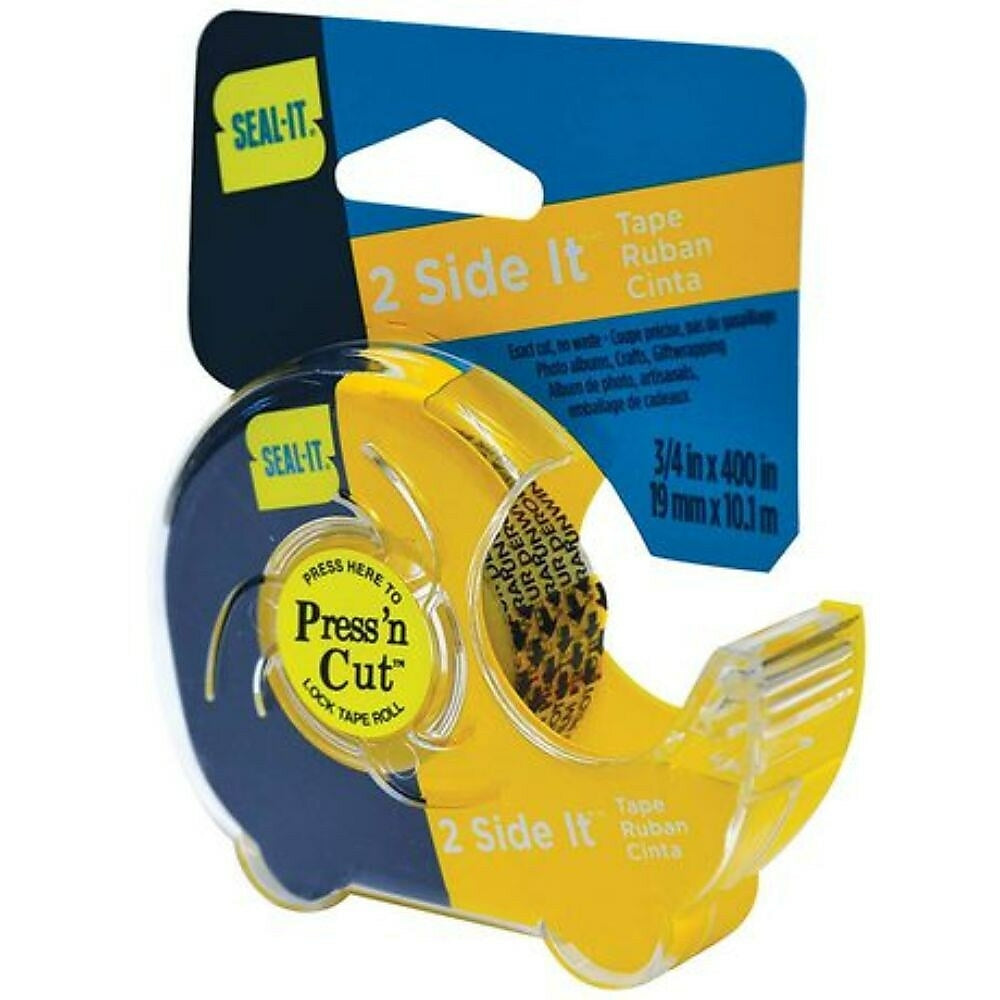 Ruban adhésif double face Seal-It 2 Side It 3/4" x 400" sur distributeur Press N' Cut - Paquet de 6