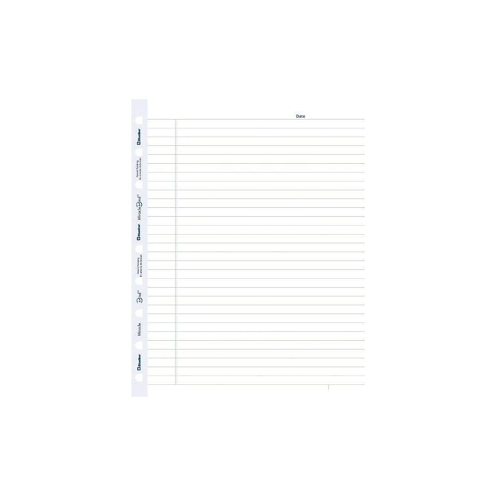 Recharges Blueline MiracleBind - Feuilles lignées - 9-1/4" x 7-1/4" - 50 feuilles