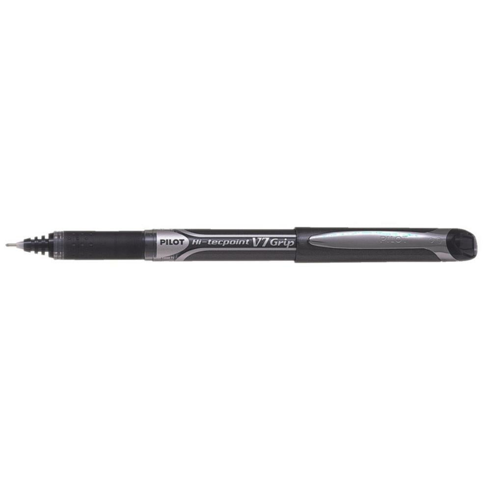 Stylo roller à encre liquide Pilot Hi-Tecpoint Grip. 0,7 mm. Noir. Boîte de 12.