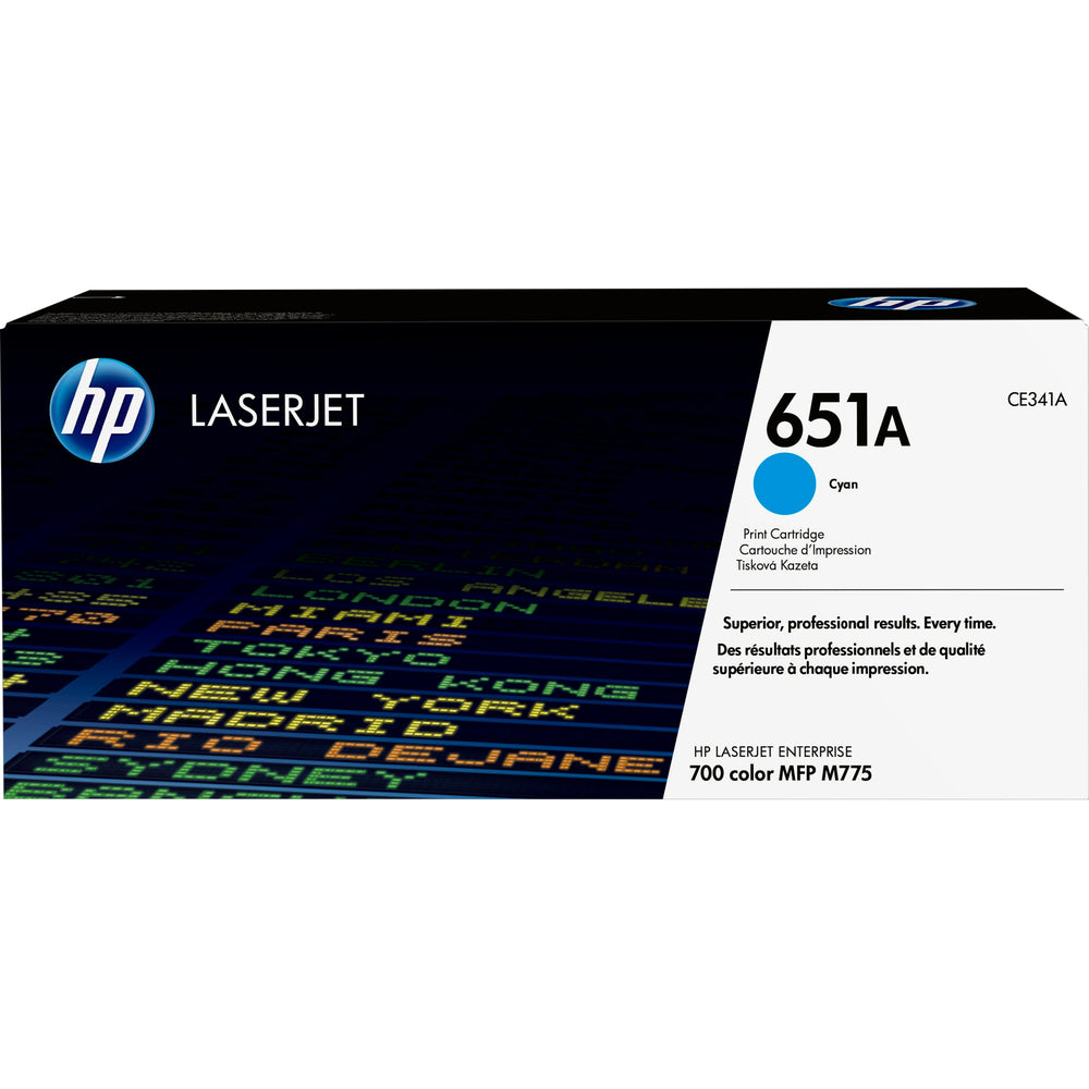 Cartouche de toner cyan HP 651A LaserJet d'origine (CE341A)