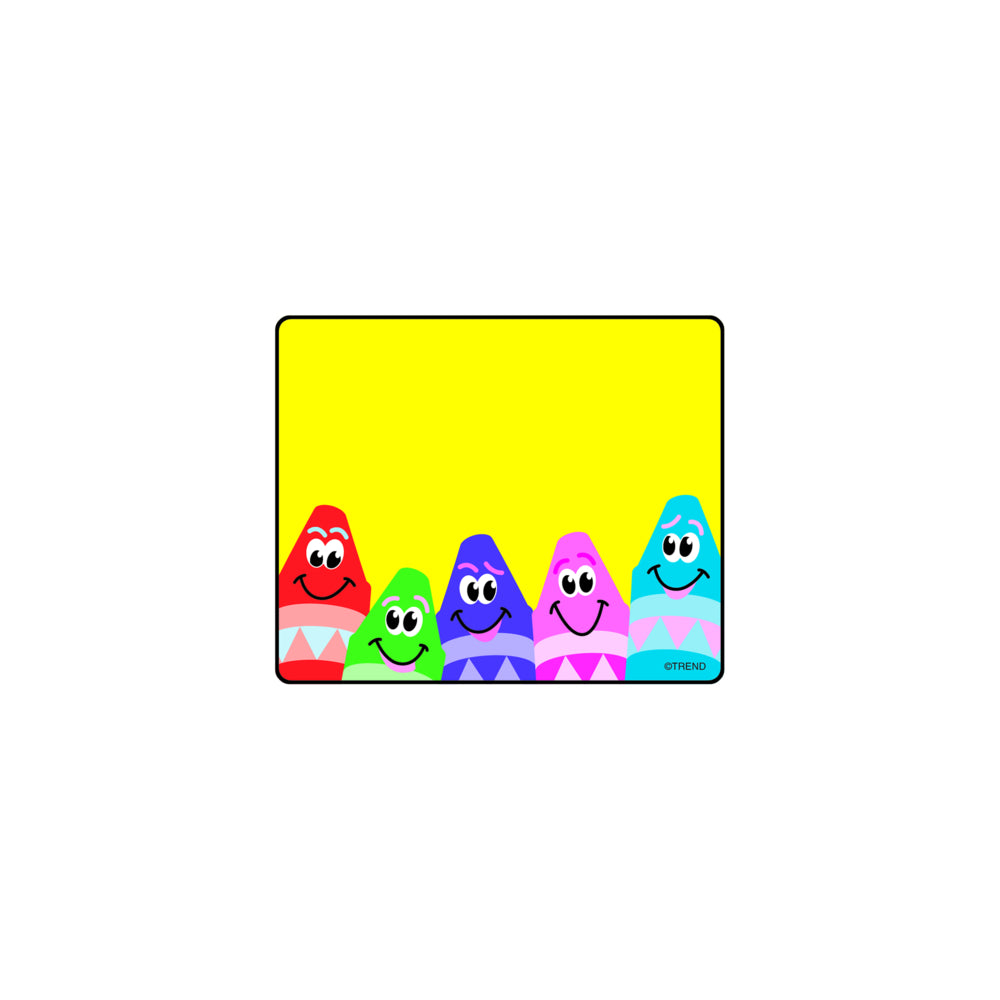 TREND Enterprises Colourful Crayons Terrific Labels - 2.5" x 3" - 36 Pack