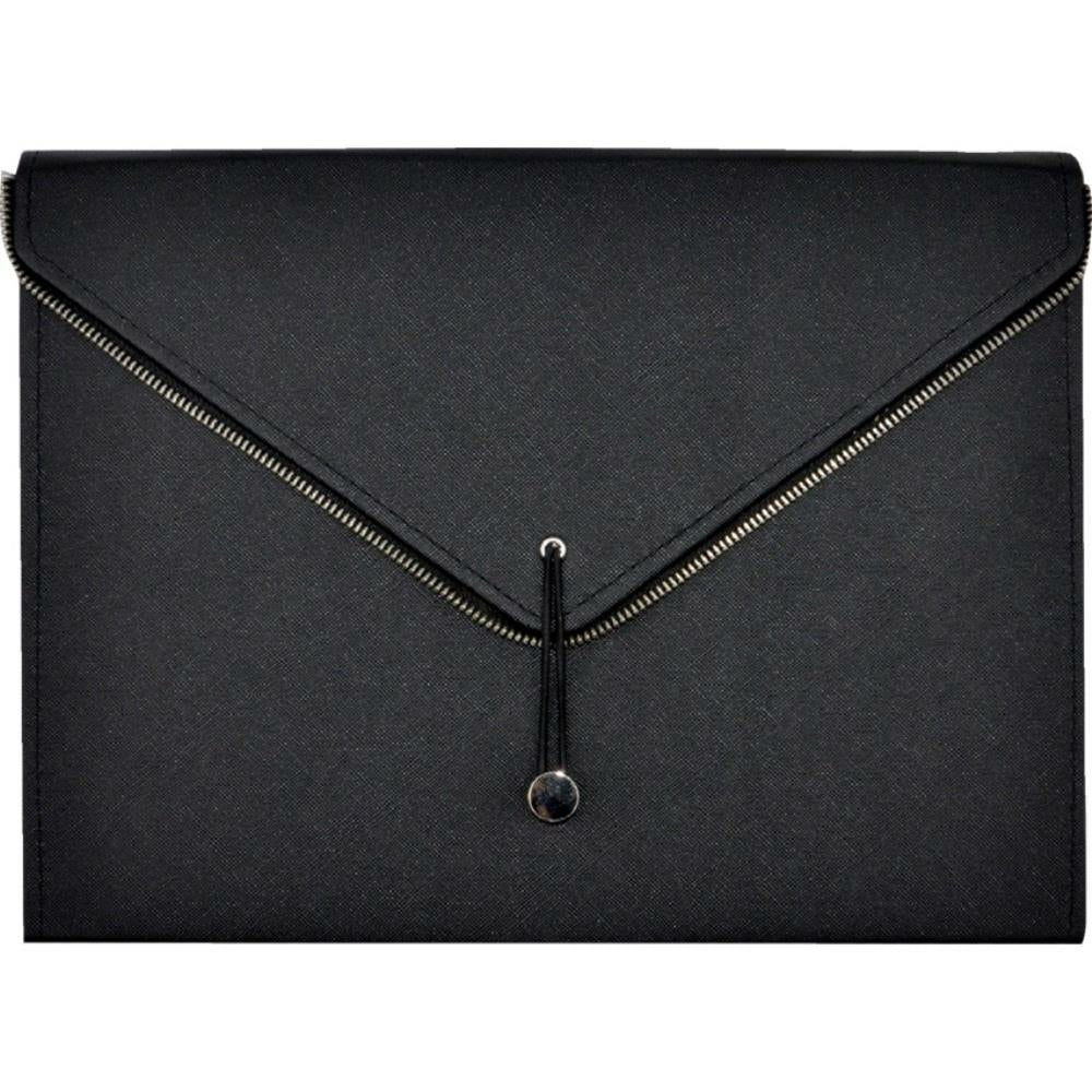 Classeur extensible Winnable 13 pochettes - Format lettre - Fermeture élastique et bouton - 9,75" x 13" - Noir
