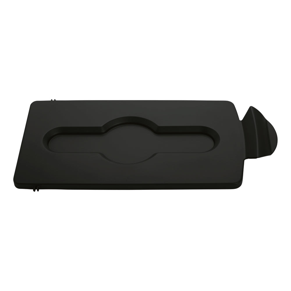 Station de recyclage Rubbermaid Slim Jim avec couvercle fermé - Noir