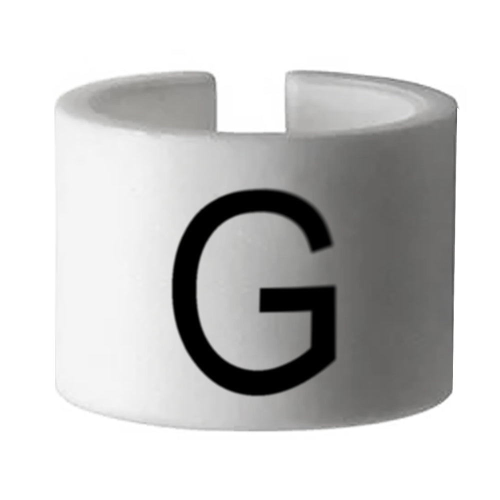 Eddie's Mini Size Markers For Hangers - G - French - White with Black Print - 100 Pack