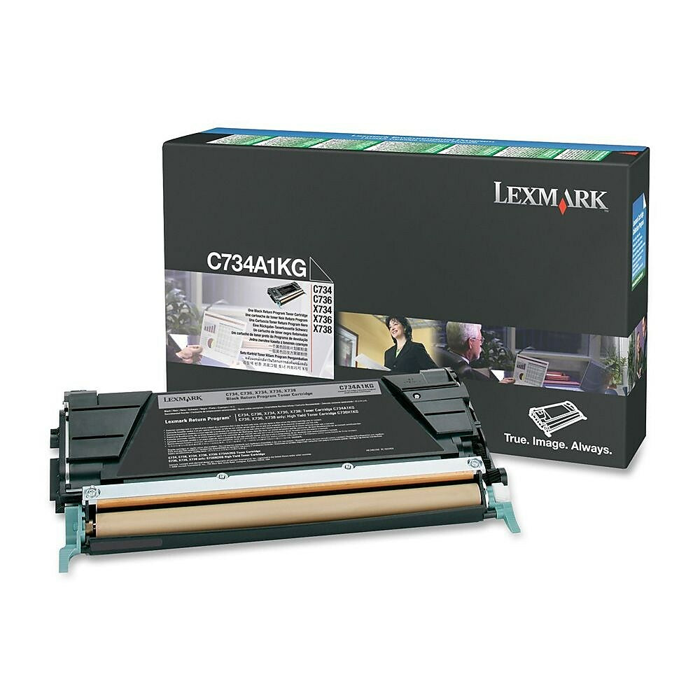 Cartouche de toner noir à retourner pour Lexmark C734 - C736 - X734 - X736 - X738 (C734A1KG)