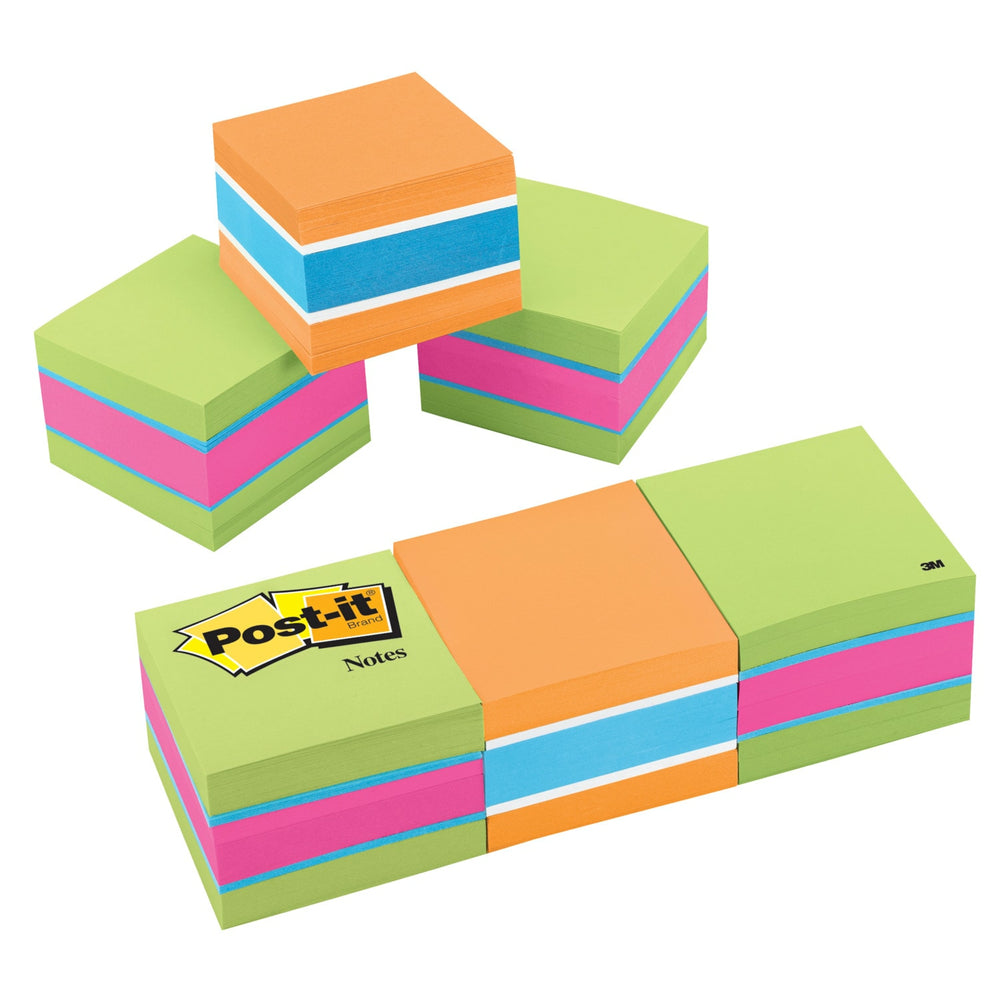 Post-it Notes Cubes - Orange Wave - 2" x 2" - 400 Sheets/Cube - 3 Pack