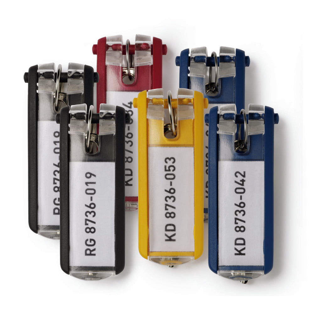Durable Plastic Key Clip - Assorted Colours - 6 Pack