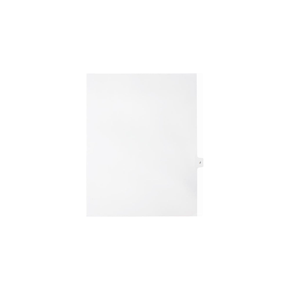 Onglets Sterling Alpha Singles, lettre J, blancs, format lettre, coupe 1/15e, paquet de 25