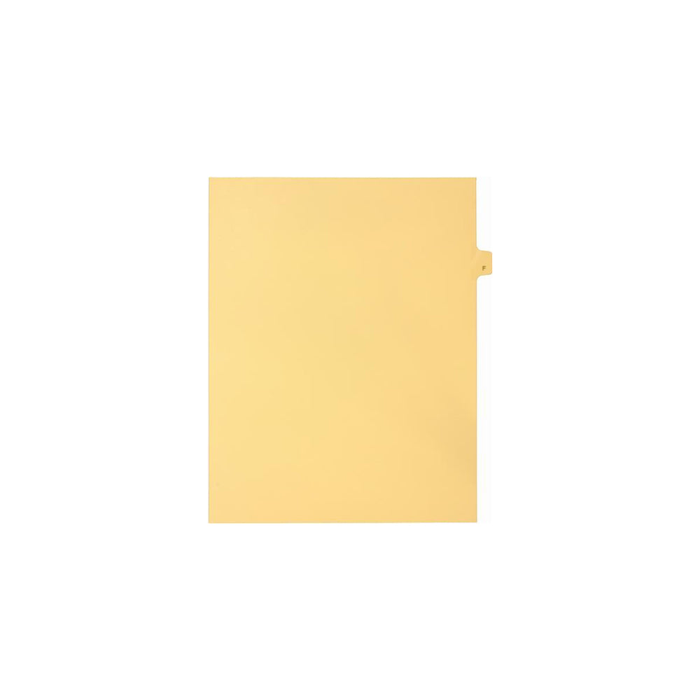 Onglets Sterling Alpha Singles, lettre F, chamois, format lettre, coupe 1/26e, paquet de 25