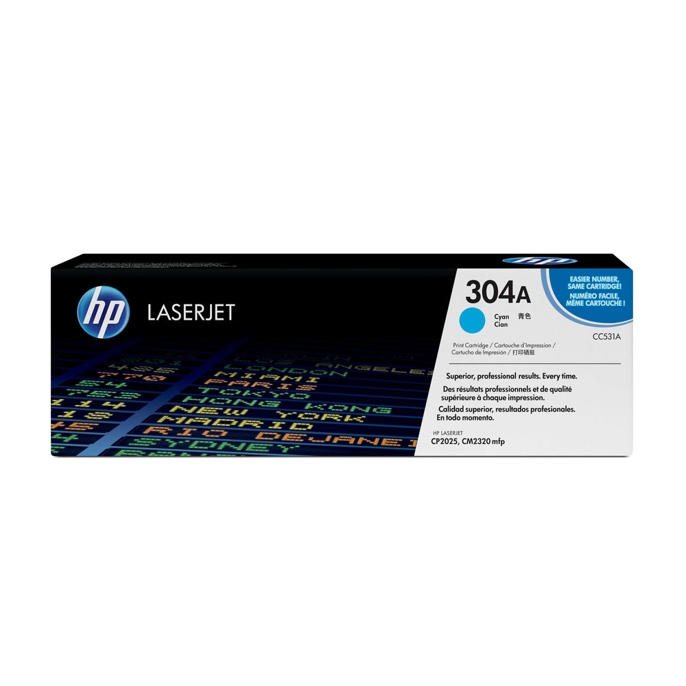 Cartouche de toner cyan HP 304A LaserJet d'origine (CC531A)
