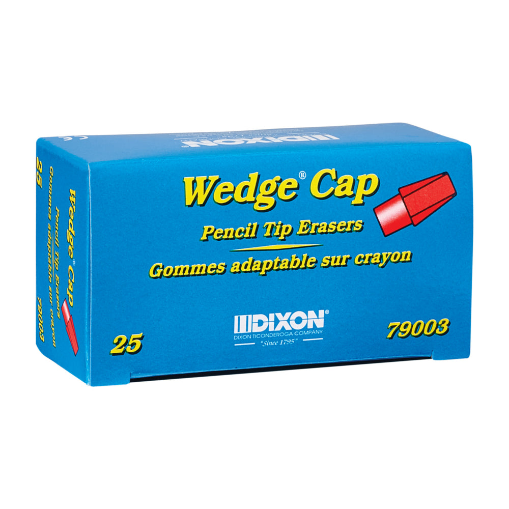 Dixon Pencil Wedge Cap Latex-Free Erasers - Pink - 25 Pack
