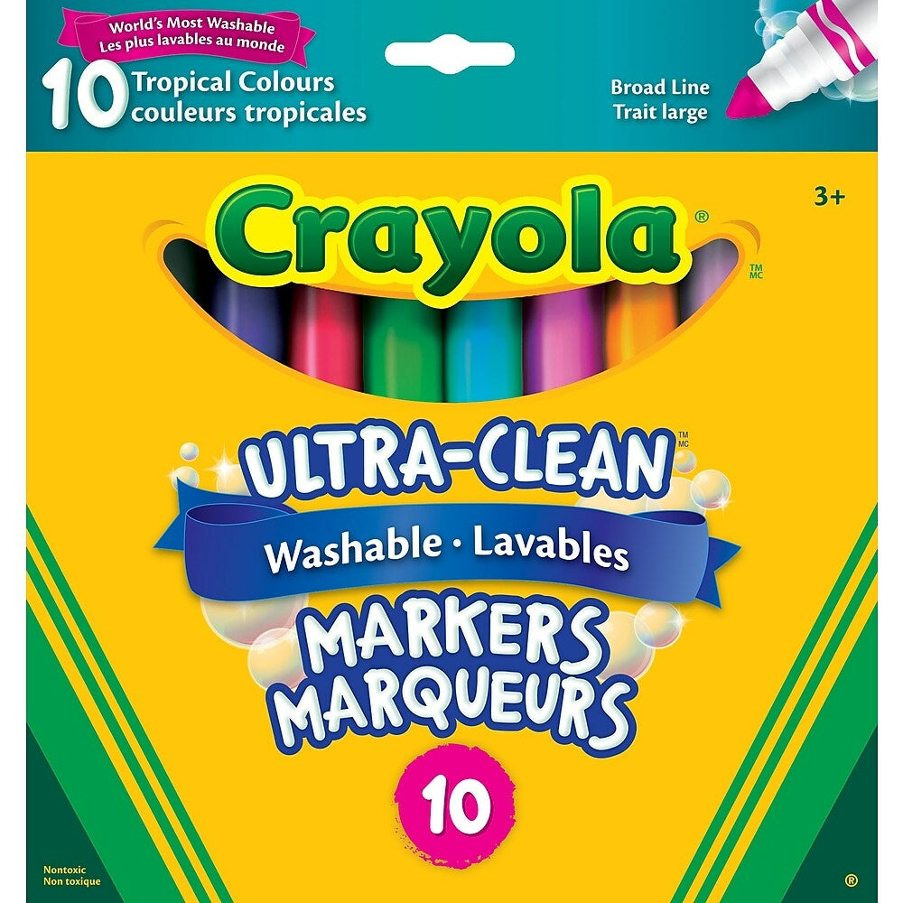 Crayola Tropical Washable Markers, 10 Pack