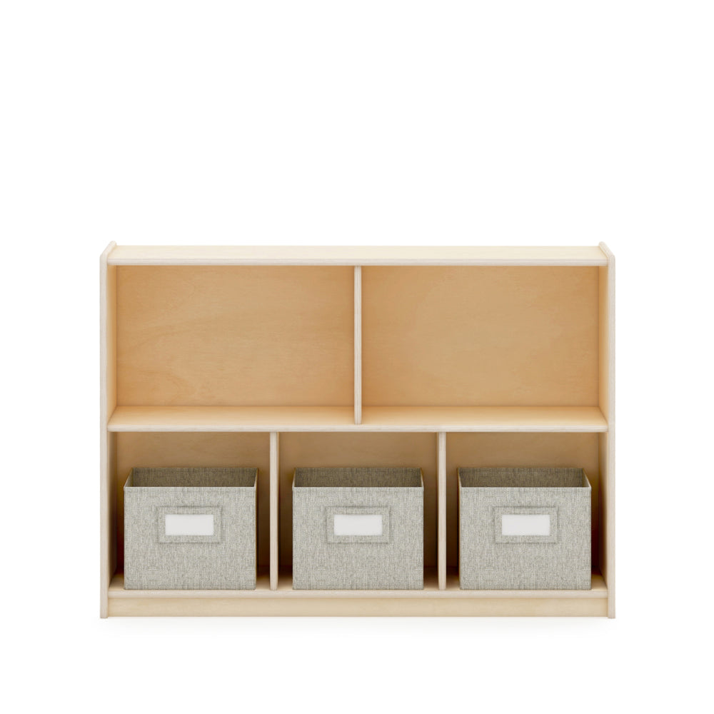Guidecraft EdQ Essentials 30" 2-Shelf 5-Compartment Storage - Natural