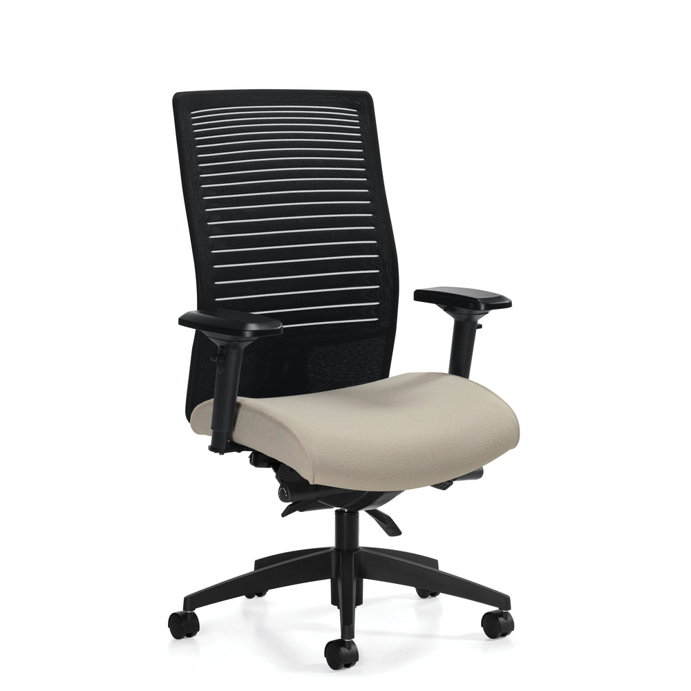 Global Loover Rotary High Back Synchro-Tilter Task Chair with Casters - Black