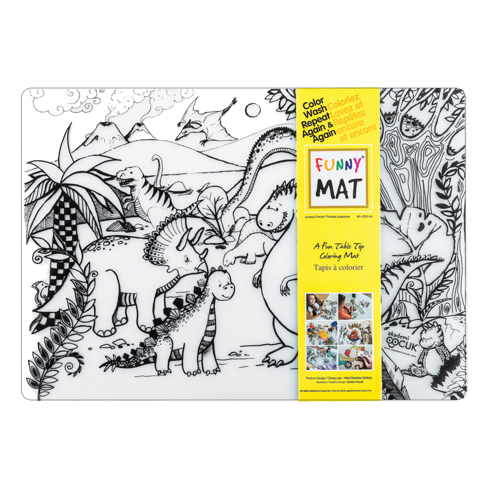 Funny Mat Table Top Colouring Mat - 19" L x 13" W - Jurassic