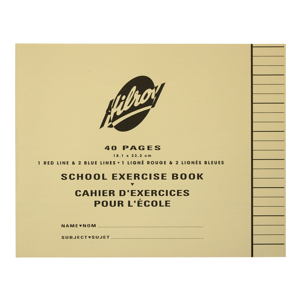 Cahiers d'exercices cousus Hilroy - Lignés - 18 x 23 cm - 40 pages - 20 feuilles - Couleurs assorties - Paquet de 25