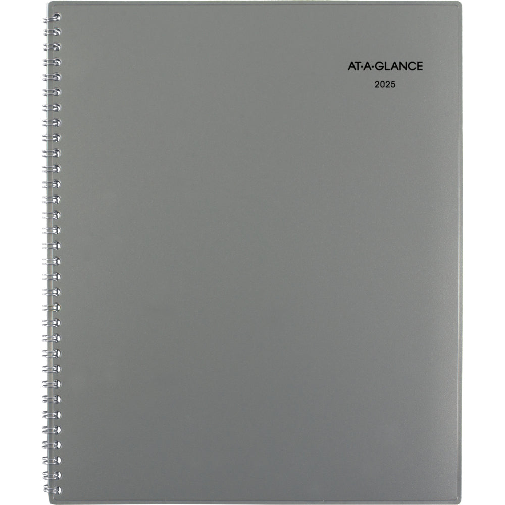Agenda hebdomadaire/mensuel traditionnel AT-A-GLANCE 2025 - 11" H x 8-1/2" L - Gris - Bilingue