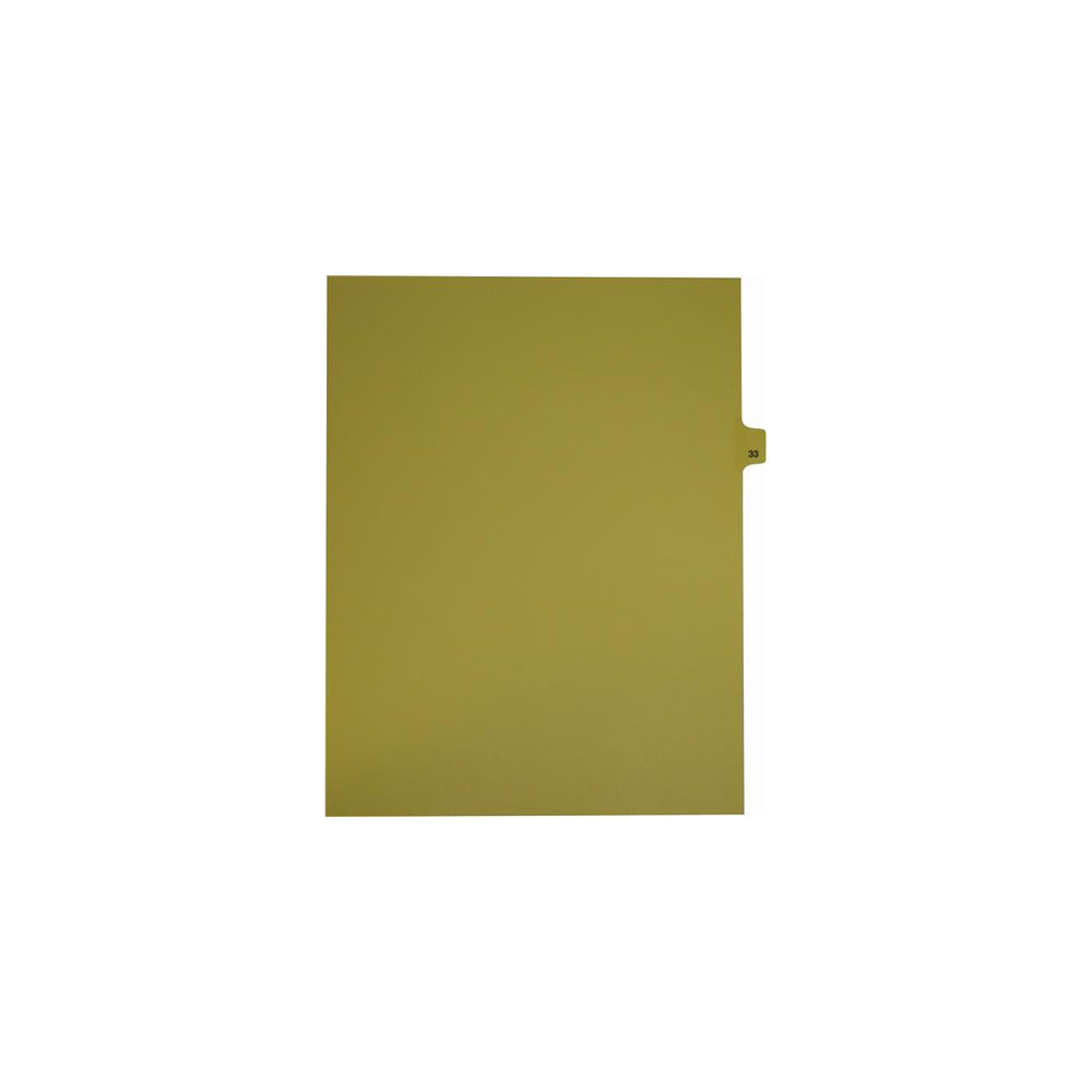 Onglets numériques Sterling Singles, n° 33, chamois, format lettre, coupe 1/25e, paquet de 25