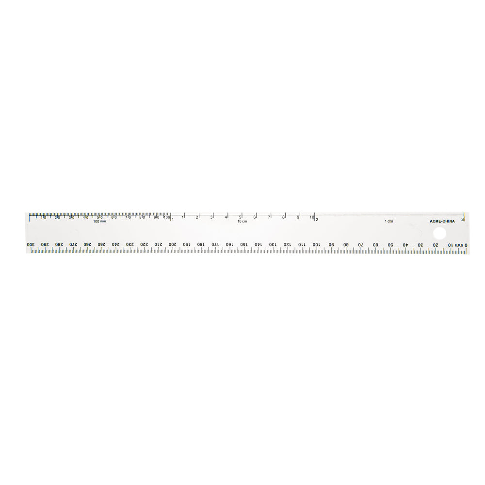 Westcott Plastic Ruler, 30cm - White