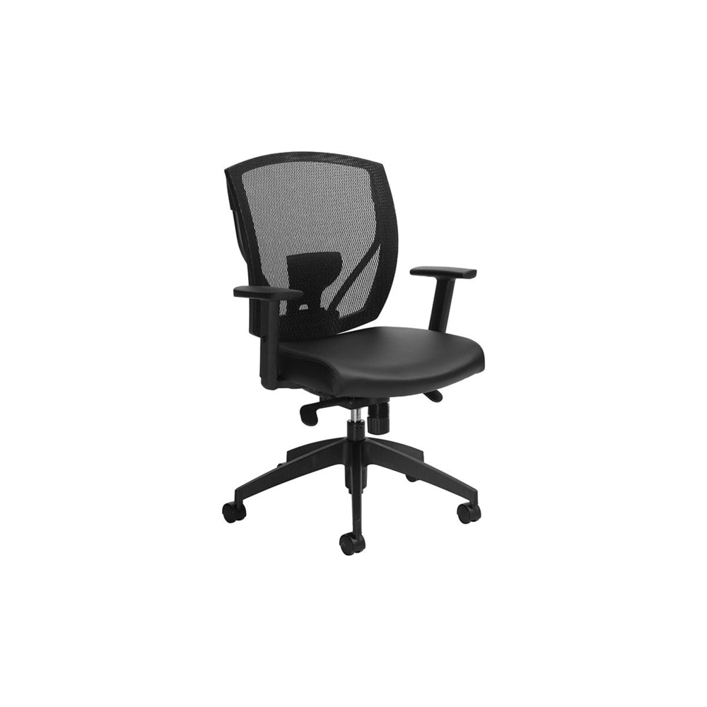 Fauteuil Global Ibex à basculement synchronisé avec dossier en maille et roulettes - Noir