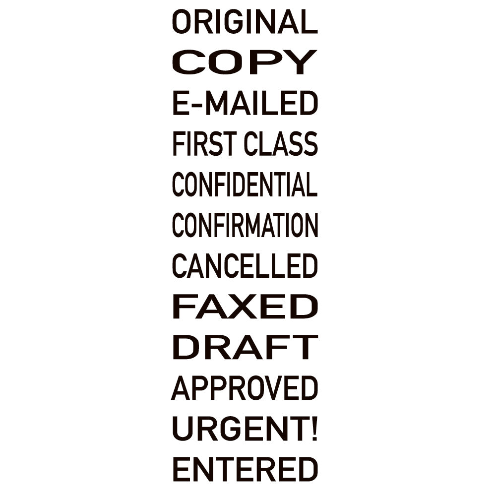 Trodat 4822 Multi-Phrase Office Stamp - English - 1 Line - 5/32" Characters