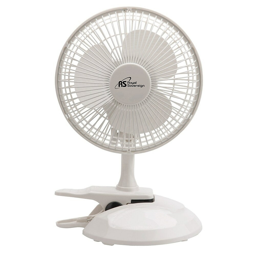Ventilateur de bureau et à pince Royal Sovereign 6 pouces 2 en 1, blanc (DFN-15)