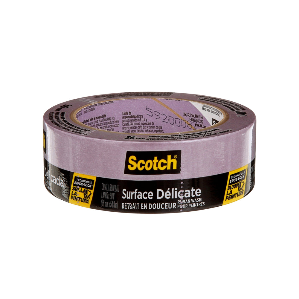 Ruban de peintre Scotch pour surfaces délicates – 1,41 po x 60 m – Paquet de 4