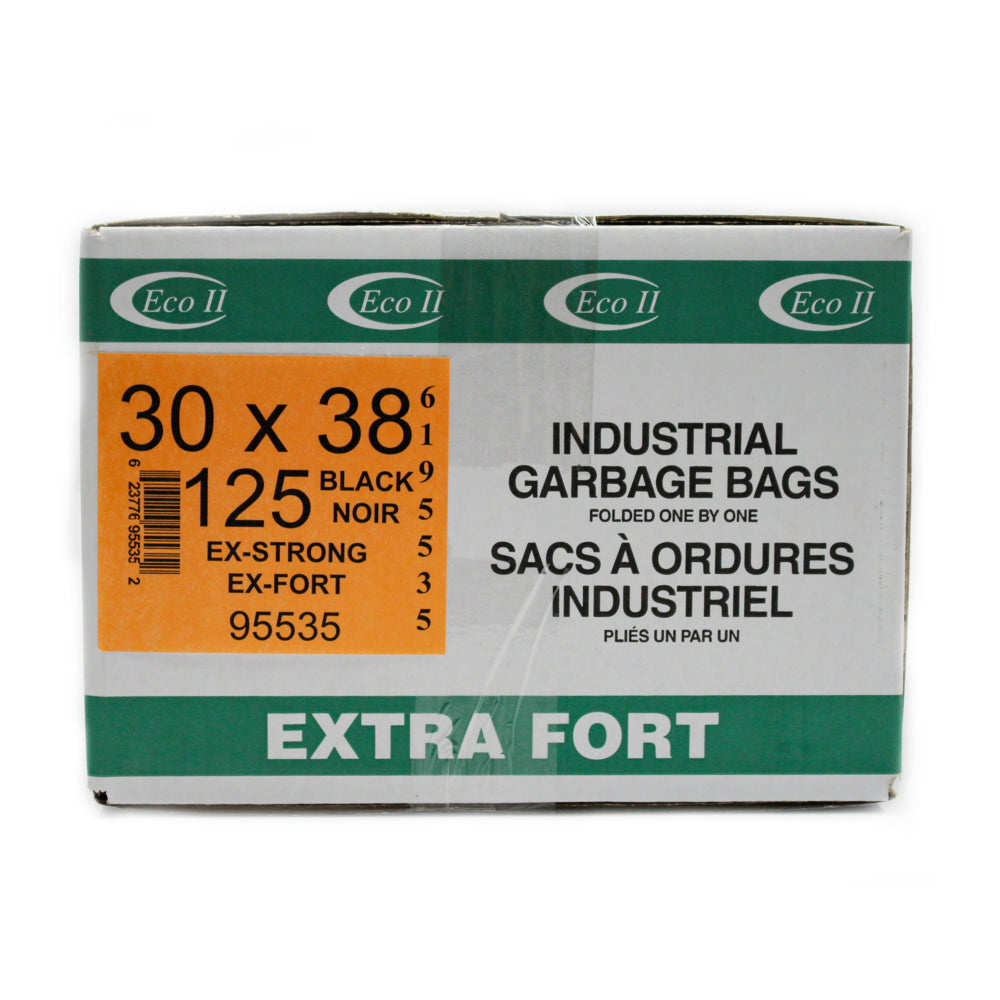 Eco II Garbage Bags - Extra Strong - 30" x 38" - Black - 125 Pack