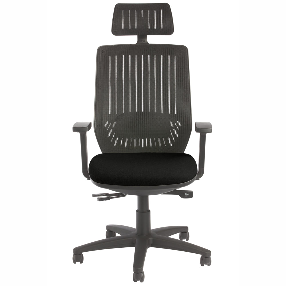 Chaise Nightingale Bless avec dossier en maille et assise rembourrée - Noir
