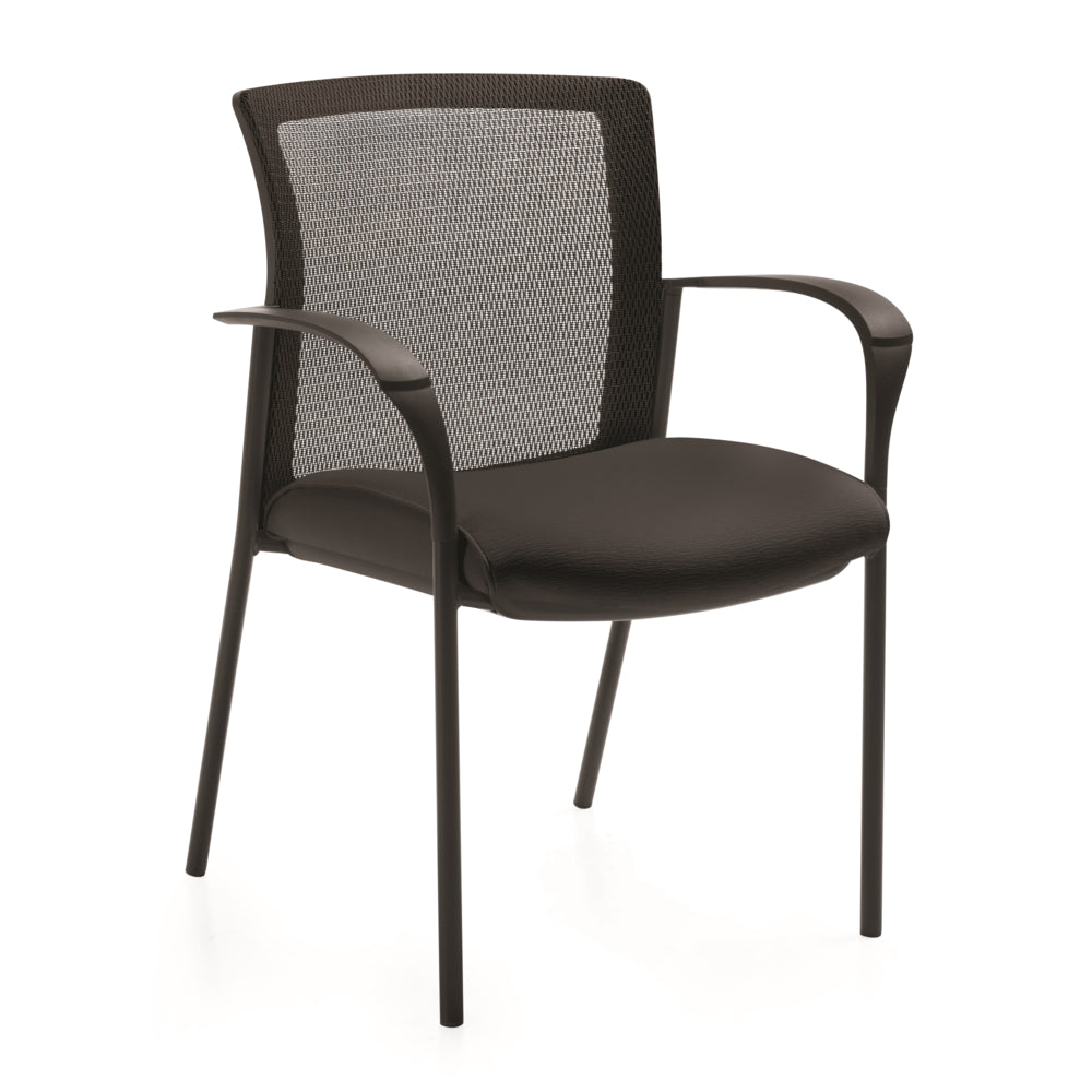 Global - Chaise d'invité Vion avec dossier en maille - Noir