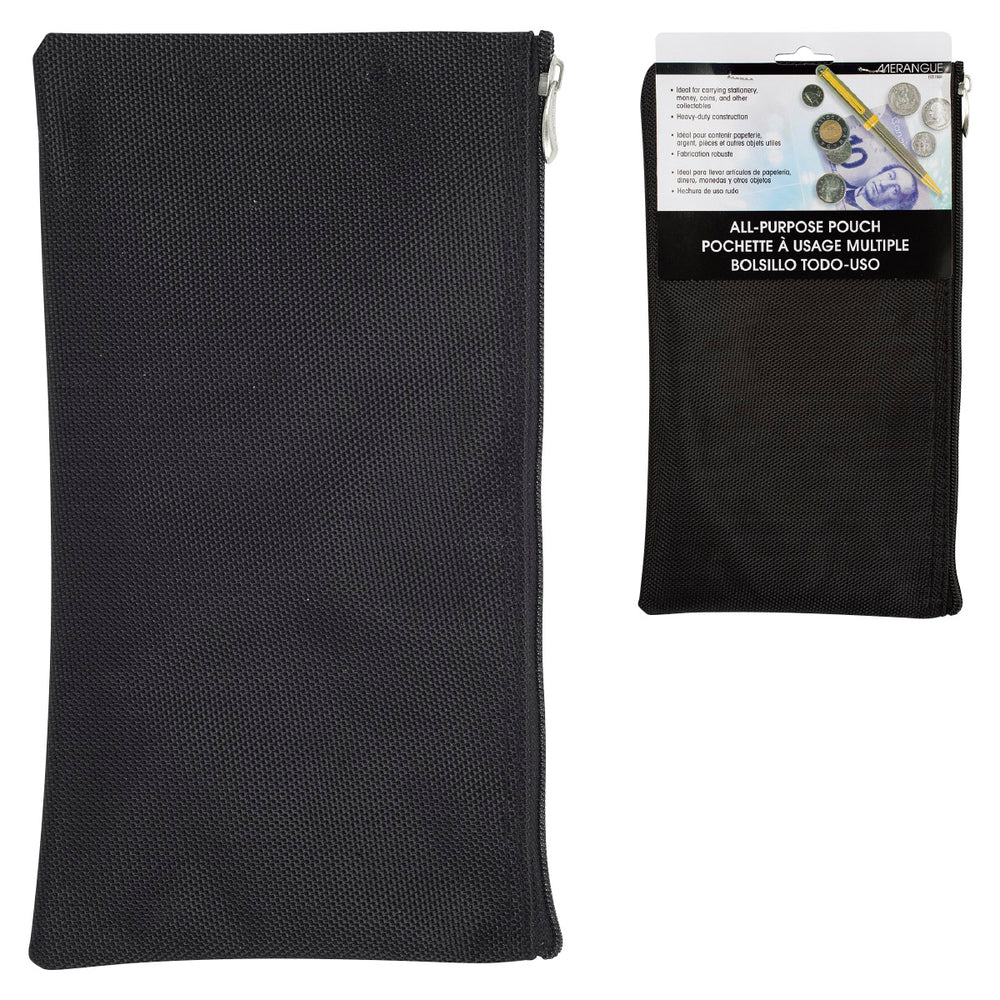Pochette zippée tout usage en nylon Merangue - Noir