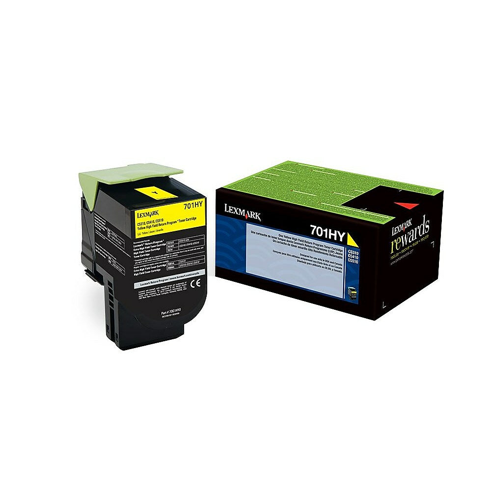 Cartouche de toner jaune Lexmark 701HY à retour rapide - Haute capacité (70C1HY0)