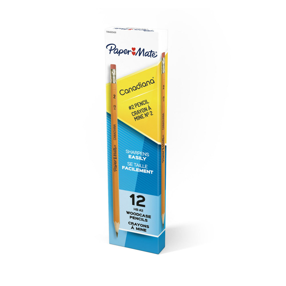 Crayon à papier classique Paper Mate Canadiana n° 2 HB - Lot de 12