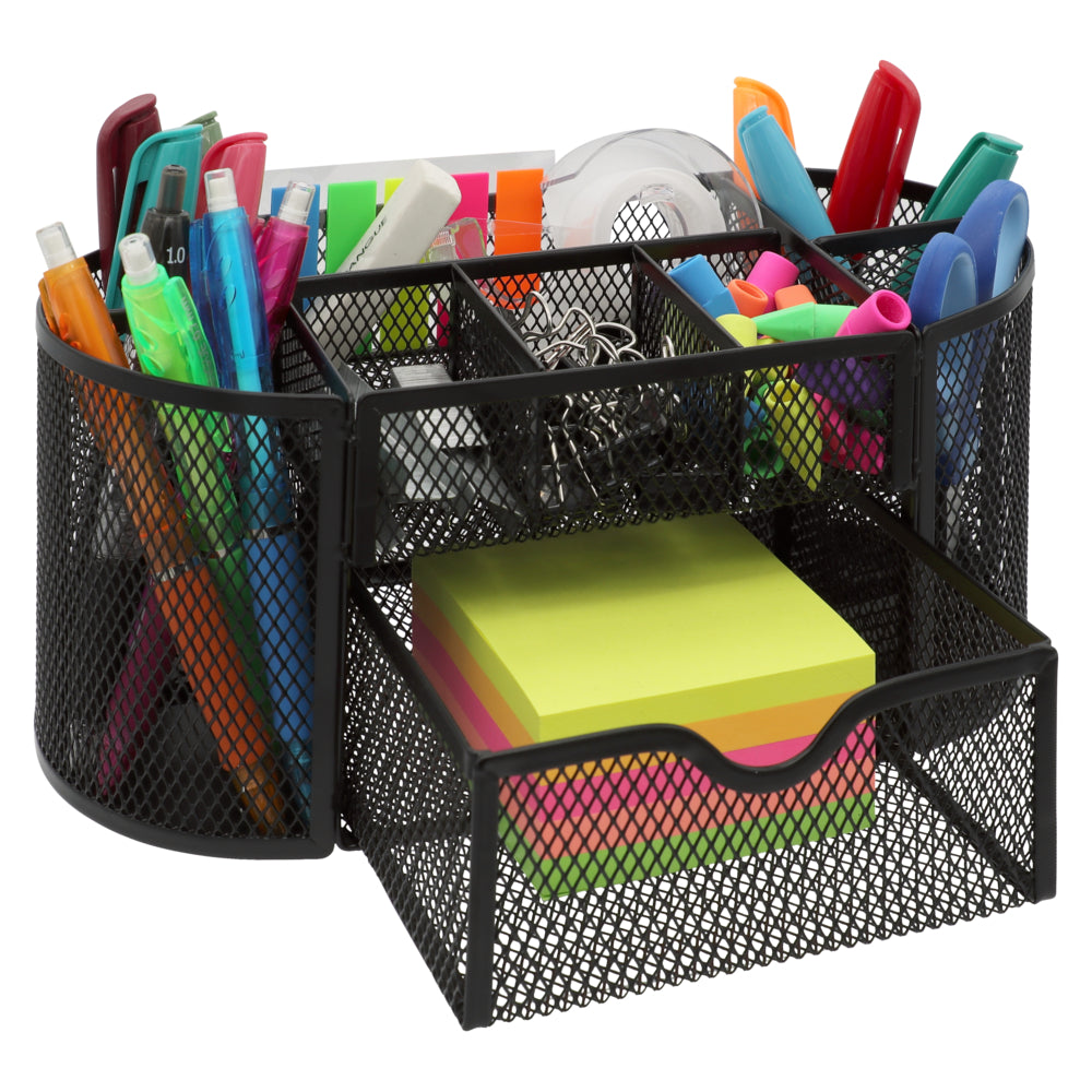 Staples Oval Mesh Desk Organizer - Black