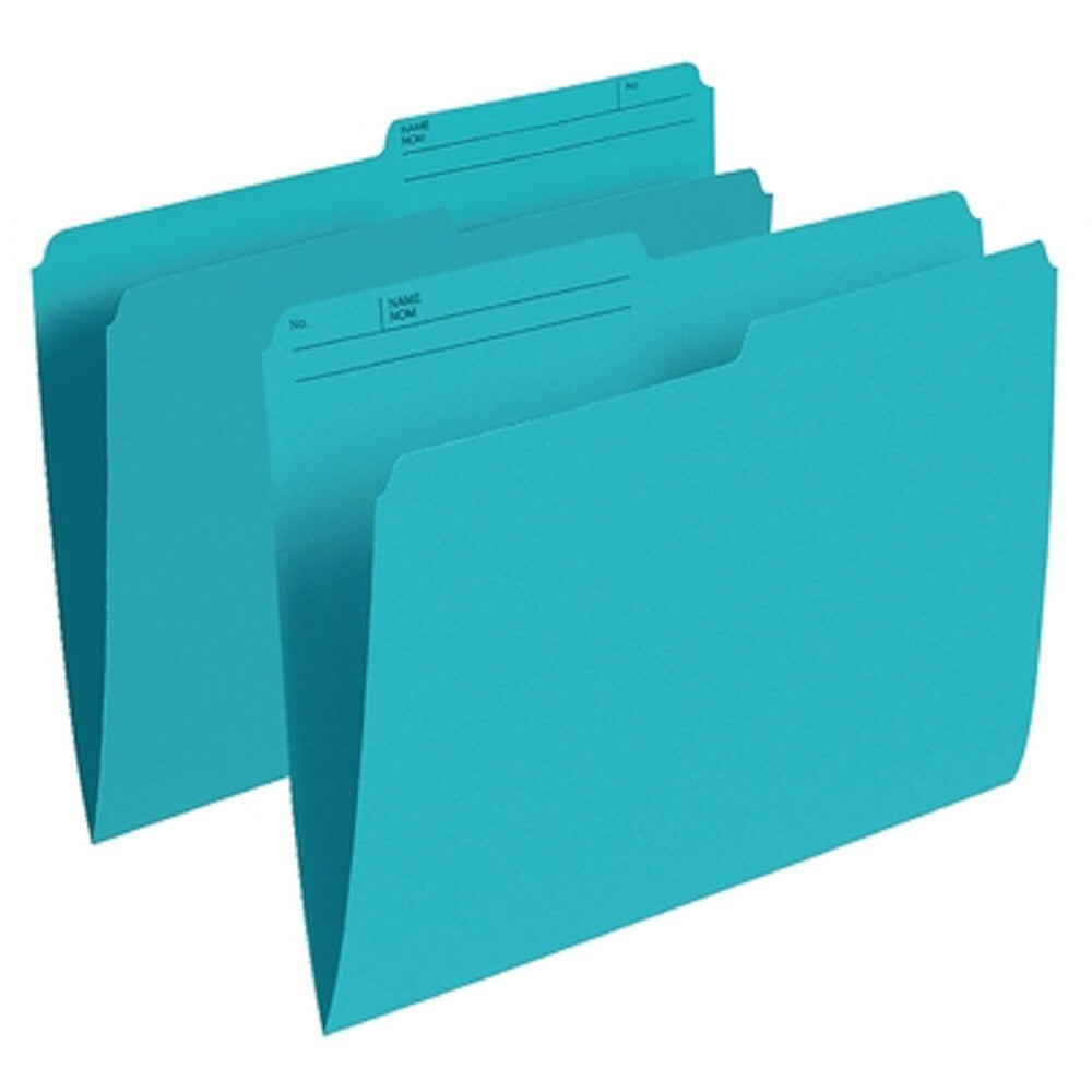 Chemises Staples Teal 1/2 coupe - Format lettre - Paquet de 100